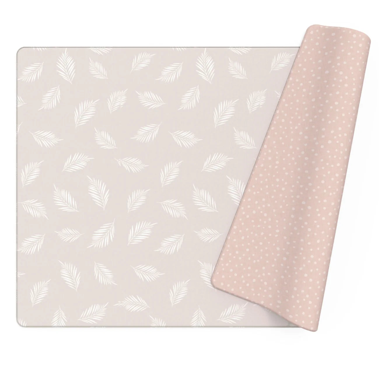 Alfombra Plumas Beige + Pink Dots